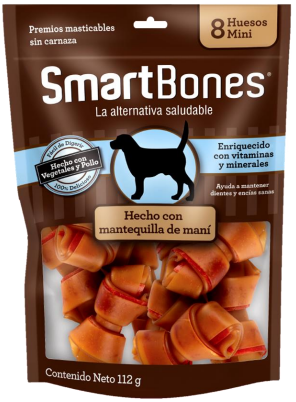 Smart Bones Bone peanut butter mini 0.0623-Kgs. Adulto