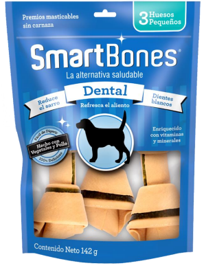 SmartBones Hueso limpieza dental chico 3-Pza. Adulto