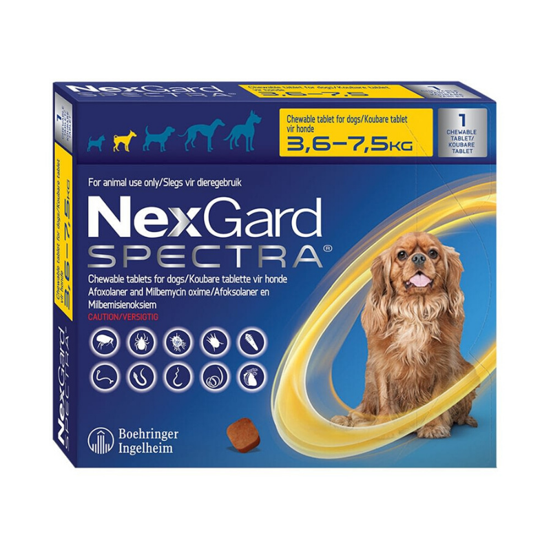 NexGard Spectra 3.6 - 7.5 kg 0.01-Kgs. Todas